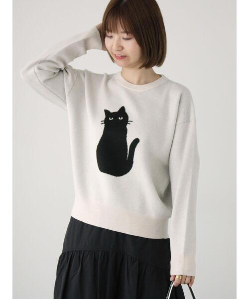 Lugnoncure（ルノンキュール）の「猫モチーフジャカードニット