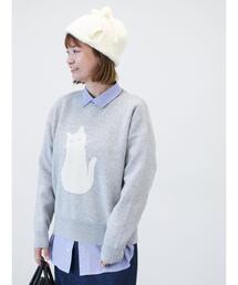 Lugnoncure | 猫モチーフジャカードニット(ニット/セーター)