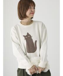 Lugnoncure | 猫モチーフジャカードニット(ニット/セーター)