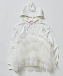 VIVIANO | VIVIANO/ヴィヴィアーノ Gathered Tulle Hoodie / VS-AW24-CS05 / ギャザーチュールフーディ(パーカー)