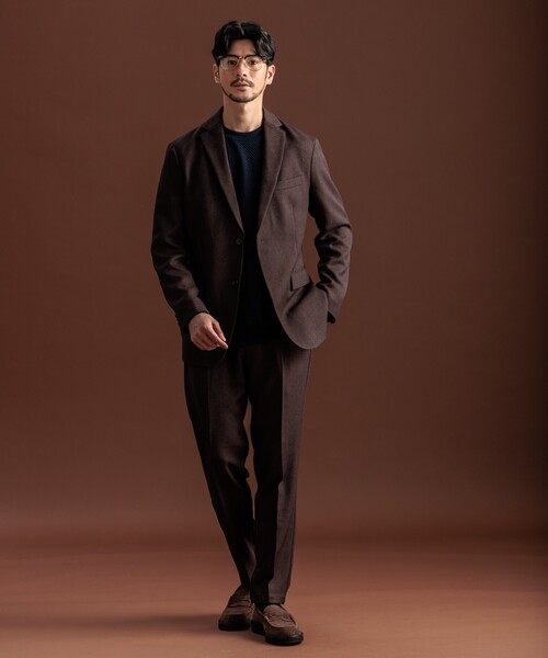 THE SHOP TK （ザ ショップ ティーケー ）の「◆バーズアイジャケット【セットアップ可/ビジネス対応】（テーラードジャケット・メンズ・ネイビー/ブラウン系その他・04/03/02/01）」の4枚目の写真