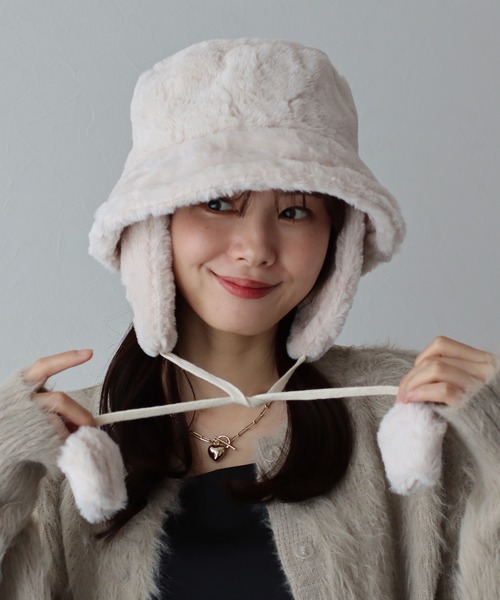 耳当て付き2WAYファーバケットハット（ハット）｜BLUEEAST（ブルー