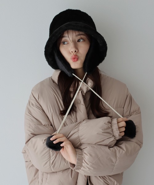 耳当て付き2WAYファーバケットハット（ハット）｜BLUEEAST（ブルー