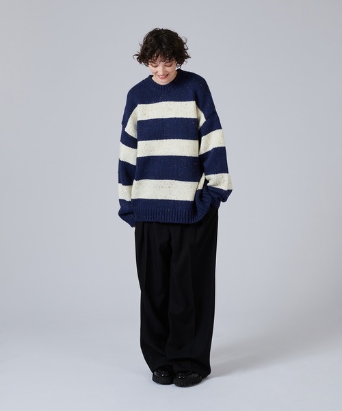 ONCILY（オンシェリー）の「NEP YARN VOLUME BORDER KNIT / カラー