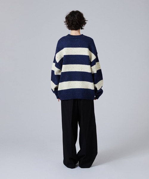 todayfulボーダーニットコート☆ネイビー todayfulボーダーニットコート☆ネイビー