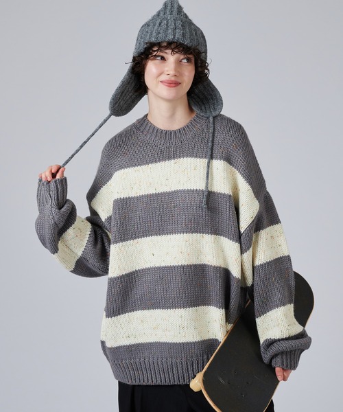 ONCILY（オンシェリー）の「NEP YARN VOLUME BORDER KNIT / カラー