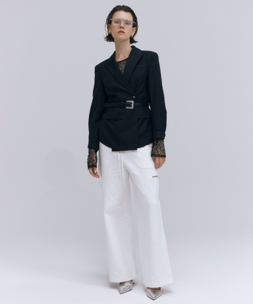 ジャケット・アウター peaked-lapel jacket タナカダイスケ| garter collar peaked lapel jacket Black