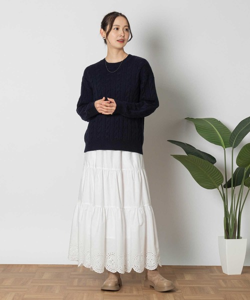 Right-on(ライトオン)の「ケーブルニット(ニット/セーター・レディース・イエロー/ネイビー・M/L/XL)」の18枚目の写真