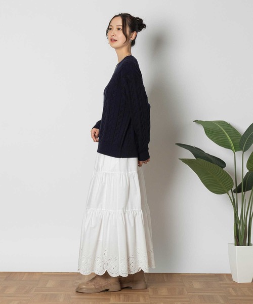 Right-on(ライトオン)の「ケーブルニット(ニット/セーター・レディース・イエロー/ネイビー・M/L/XL)」の17枚目の写真