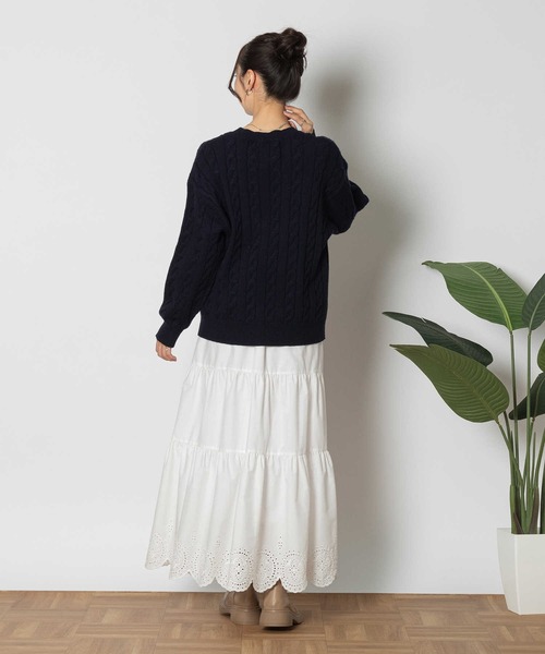Right-on(ライトオン)の「ケーブルニット(ニット/セーター・レディース・イエロー/ネイビー・M/L/XL)」の16枚目の写真