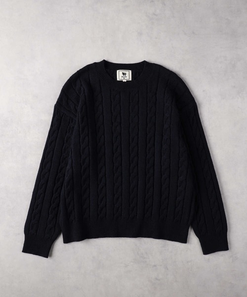 Right-on(ライトオン)の「ケーブルニット(ニット/セーター・レディース・イエロー/ネイビー・M/L/XL)」の3枚目の写真