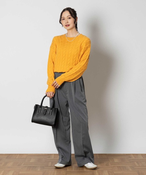Right-on(ライトオン)の「ケーブルニット(ニット/セーター・レディース・イエロー/ネイビー・M/L/XL)」の13枚目の写真