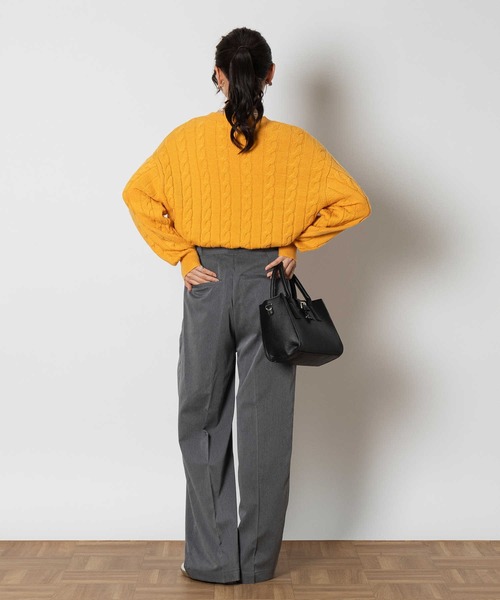 Right-on(ライトオン)の「ケーブルニット(ニット/セーター・レディース・イエロー/ネイビー・M/L/XL)」の9枚目の写真