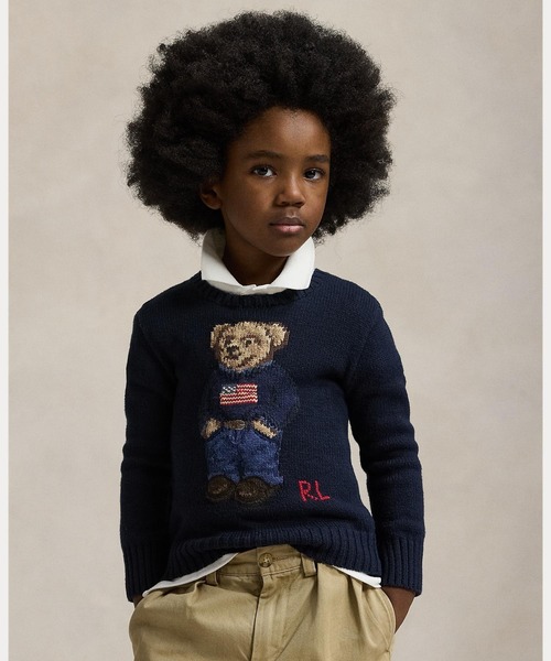 POLO RALPH LAUREN CHILDRENSWEAR(ポロ ラルフ ローレン チルドレンズウェア)の「Polo ベア コットン セーター(ニット/セーター・キッズ・ネイビー系1・7/6/4/3)」の1枚目の写真