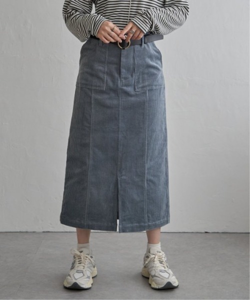 LBC（エルビーシー）の「コーデュロイIラインスカート（スカート・レディース・オレンジ/オフホワイト/チャコールグレー/ブルー・M/L）」の3枚目の写真