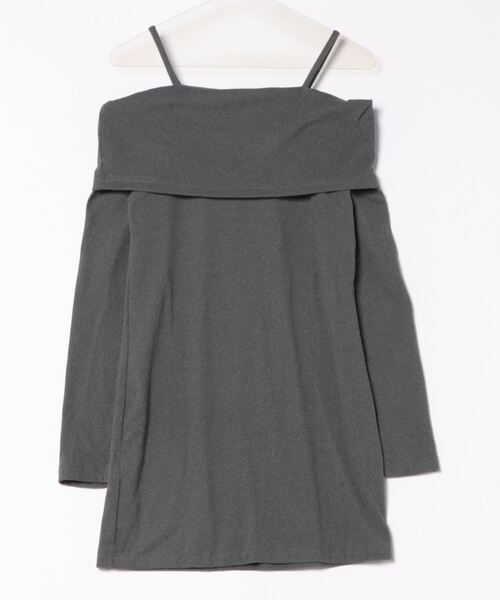 GEMEDA（ジェメダ）の「オフショルダースリムフィットワンピース（ワンピース・レディース・ブラック/グレー/アイボリー・M）」の6枚目の写真