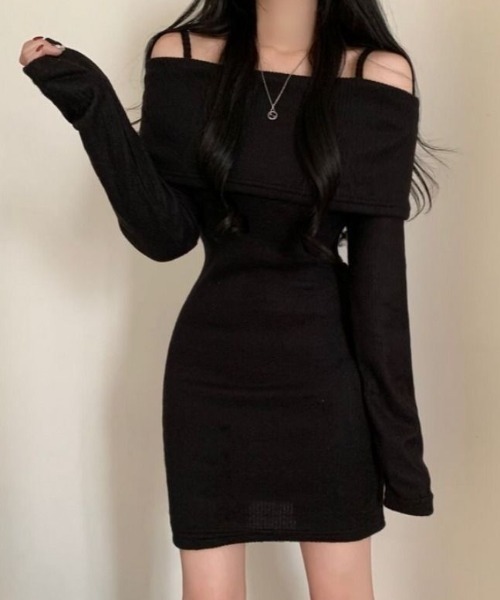 GEMEDA（ジェメダ）の「オフショルダースリムフィットワンピース（ワンピース・レディース・ブラック/グレー/アイボリー・M）」の10枚目の写真