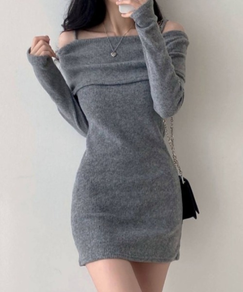 GEMEDA（ジェメダ）の「オフショルダースリムフィットワンピース（ワンピース・レディース・ブラック/グレー/アイボリー・M）」の11枚目の写真