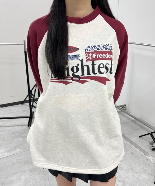 Figments(フィグメンツ)の「ロゴラグランスウェット(スウェット・レディース・ワインレッド/ブラック・FREE)」の2枚目の写真