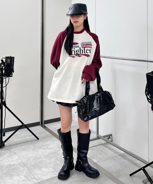 Figments(フィグメンツ)の「ロゴラグランスウェット(スウェット・レディース・ワインレッド/ブラック・FREE)」の11枚目の写真