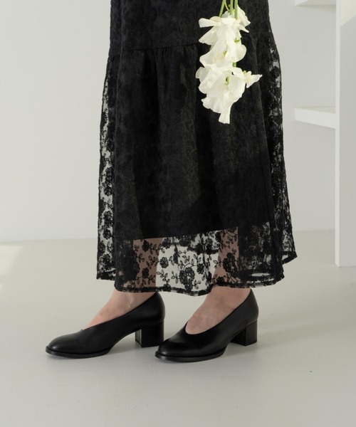 フラワー刺繍チュールレースワンピース（ワンピース）｜hinari（ヒナリ