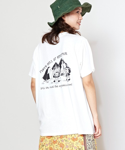 チャイハネ(チャイハネ)の「【チャイハネ】ネルドールメンズTシャツ(Tシャツ/カットソー・メンズ・マスタード/ホワイト・L/M)」の1枚目の写真