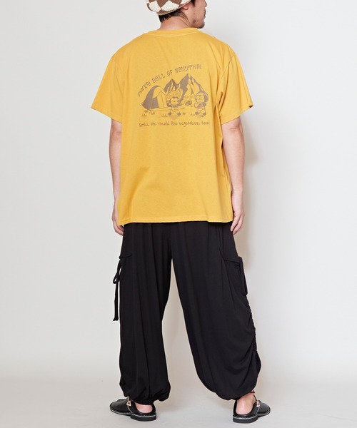 チャイハネ(チャイハネ)の「【チャイハネ】ネルドールメンズTシャツ(Tシャツ/カットソー・メンズ・マスタード/ホワイト・L/M)」の8枚目の写真