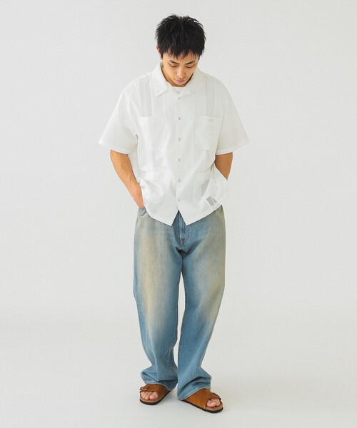 UNIVERSAL OVERALL（ユニバーサルオーバーオール）の「【別注】UNIVERSAL OVERALL / メッシュ キューバシャツ（シャツ/ブラウス・メンズ・ブラック/ホワイト・LARGE/MEDIUM/SMALL/X-LARGE）」の16枚目の写真