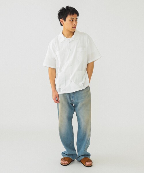 UNIVERSAL OVERALL（ユニバーサルオーバーオール）の「【別注】UNIVERSAL OVERALL / メッシュ キューバシャツ（シャツ/ブラウス・メンズ・ブラック/ホワイト・LARGE/MEDIUM/SMALL/X-LARGE）」の15枚目の写真