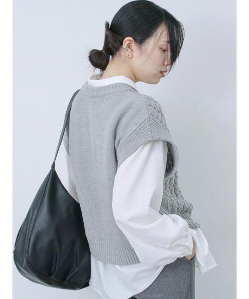 Samansa Mos2 blue(サマンサモスモスブルー)の「【帯電防止】マットモールニットベスト(ニット/セーター・レディース・オフホワイト/グレー/グリーン・F)」の16枚目の写真