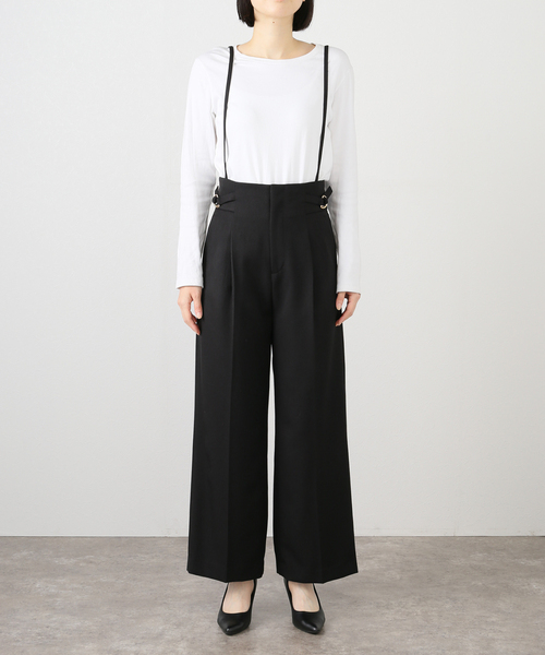 Spick & Span（スピックアンドスパン）の「ミドルハイサスペンダー付きパンツ（その他パンツ・レディース・ベージュ/ブラック・36/38）」の21枚目の写真