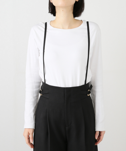 Spick & Span（スピックアンドスパン）の「ミドルハイサスペンダー付きパンツ（その他パンツ・レディース・ベージュ/ブラック・36/38）」の18枚目の写真