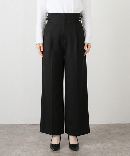 Spick & Span（スピックアンドスパン）の「ミドルハイサスペンダー付きパンツ（その他パンツ・レディース・ベージュ/ブラック・36/38）」の12枚目の写真