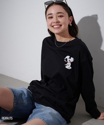 【PEANUTS/ピーナッツ】スヌーピー/SNOOPY サガラ刺繍ロンT
