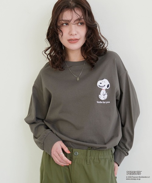 PEANUTS(ピーナッツ)の「【PEANUTS/ピーナッツ】スヌーピー/SNOOPY サガラ刺繍ロンT(Tシャツ/カットソー・レディース・杢グレー/ブラック/ブルーグレー/グリーン/ブルー/グレー/イエロー/アイボリー・M/L/LL/3L)」の14枚目の写真