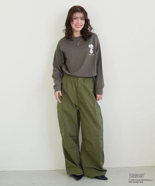 PEANUTS(ピーナッツ)の「【PEANUTS/ピーナッツ】スヌーピー/SNOOPY サガラ刺繍ロンT(Tシャツ/カットソー・レディース・杢グレー/ブラック/ブルーグレー/グリーン/ブルー/グレー/イエロー/アイボリー・M/L/LL/3L)」の19枚目の写真