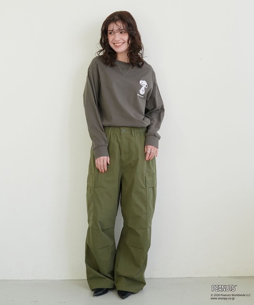 PEANUTS(ピーナッツ)の「【PEANUTS/ピーナッツ】スヌーピー/SNOOPY サガラ刺繍ロンT(Tシャツ/カットソー・レディース・杢グレー/ブラック/ブルーグレー/グリーン/ブルー/グレー/イエロー/アイボリー・M/L/LL/3L)」の20枚目の写真