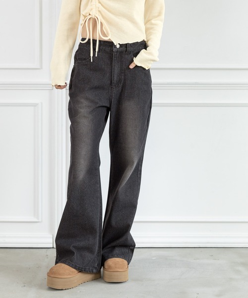 3.3 Field Trip (3.3フィールドトリップ)の「3.3 Field Trip/フレアデニムパンツ(デニムパンツ・レディース・ブルー/ブラック・MEDIUM/SMALL)」の2枚目の写真