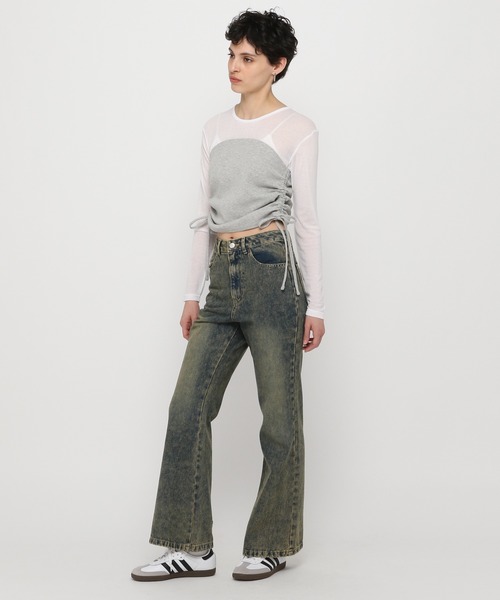 3.3 Field Trip (3.3フィールドトリップ)の「3.3 Field Trip/フレアデニムパンツ(デニムパンツ・レディース・ブルー/ブラック・MEDIUM/SMALL)」の13枚目の写真