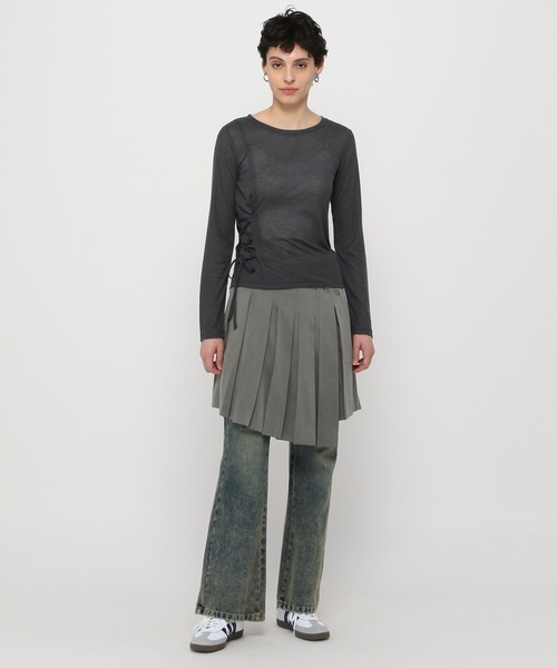 3.3 Field Trip (3.3フィールドトリップ)の「3.3 Field Trip/フレアデニムパンツ(デニムパンツ・レディース・ブルー/ブラック・MEDIUM/SMALL)」の10枚目の写真