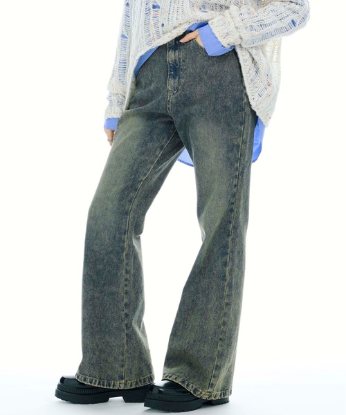 3.3 Field Trip (3.3フィールドトリップ)の「3.3 Field Trip/フレアデニムパンツ(デニムパンツ・レディース・ブルー/ブラック・MEDIUM/SMALL)」の9枚目の写真