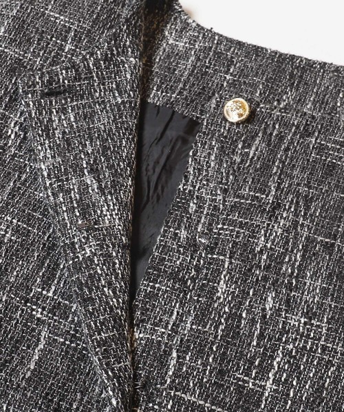coca（coca）（コカ）の「2点セット ツイードジャケットセットアップ（スーツセット・レディース・ブラック/グレー・M/S/L）」の18枚目の写真