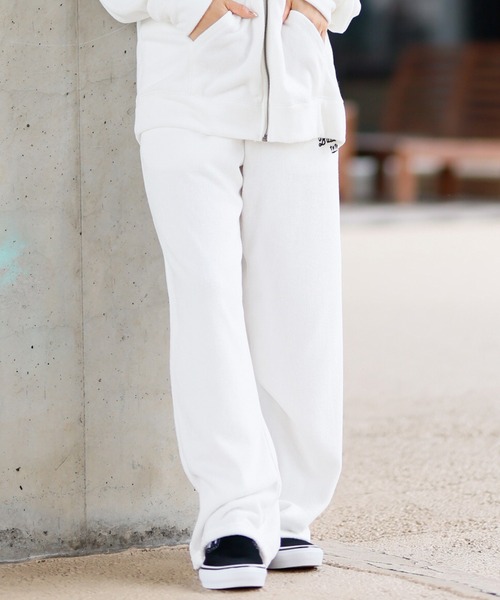 ボーラホリック ホワイトスウェットパンツ ジッパーポケット付き