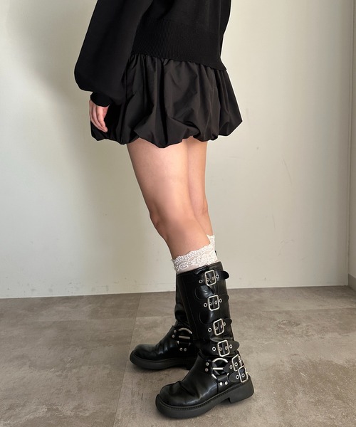 apres jour mignon(アプレジュールミニョン)の「アソートバルーンスカート【ZOZOTOWN限定アイテム】(スカート・レディース・オフホワイト/ブラック系その他/ブラック・フリー/X-LARGE)」の10枚目の写真