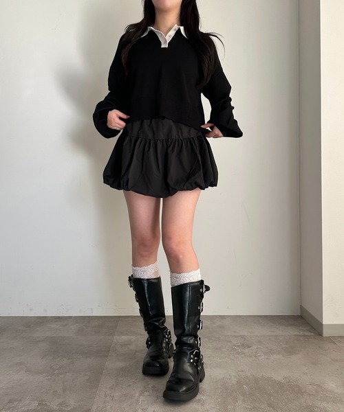 apres jour mignon(アプレジュールミニョン)の「アソートバルーンスカート【ZOZOTOWN限定アイテム】(スカート・レディース・オフホワイト/ブラック系その他/ブラック・フリー/X-LARGE)」の12枚目の写真
