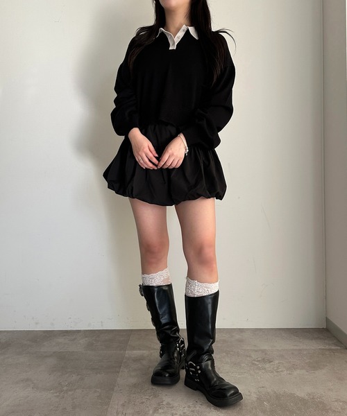 apres jour mignon(アプレジュールミニョン)の「アソートバルーンスカート【ZOZOTOWN限定アイテム】(スカート・レディース・オフホワイト/ブラック系その他/ブラック・フリー/X-LARGE)」の13枚目の写真