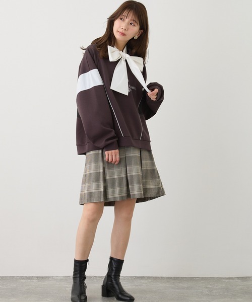 NICOLE CLUB(ニコル クラブ)の「スタンドドッキングハーフジップ(スウェット・レディース・オフホワイト/チャコール/ブルー・FREE)」の16枚目の写真