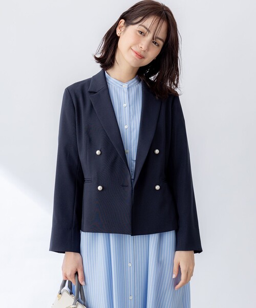 組曲(クミキョク)の「オシャクロス ジャケット(テーラードジャケット・レディース・ベージュ系/ネイビー系/アイボリー系・S2)」の11枚目の写真