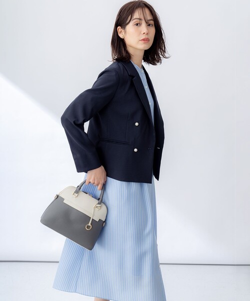 組曲(クミキョク)の「オシャクロス ジャケット(テーラードジャケット・レディース・ベージュ系/ネイビー系/アイボリー系・S2)」の12枚目の写真