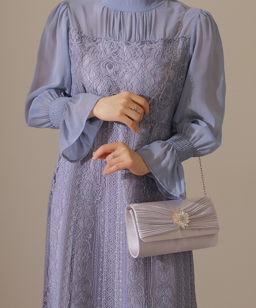 Lace Ladies（レースレディース）の「2WAY ビジュー プリーツ サテン クラッチ バッグ（クラッチバッグ・レディース・ベージュ/ブラック/シルバー・FREE）」の22枚目の写真